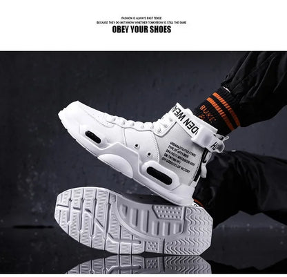 Mens Casual Sneakers High-tops Sneakers Trendy Boys Basketball Sports Tennis Shoes Outdoor Off-road Shoes Couple Sneakers
