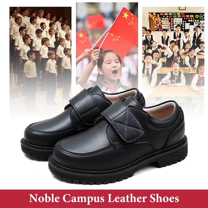 Student Shoes Season Shoes for Boys Black Shoe Children Boy 2025 Spring and Autumn The New British Style Performance Formal Wear