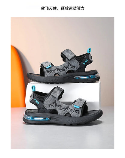 Summer New Children's Sports Sandals Boys Open Toe Air Cushion Sandals Water Beach Shoes Youth Lightweight Comfortable Slippers
