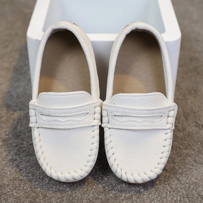 Boys Moccasins Shoes Fashion Solid Color Kids School Causal Shoes Breathable Non-slip Children Slip-on Flats Loafers Size 21-30