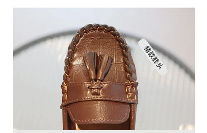 Children Moccasin Shoes Boys Flats Loafers Non-slip Tassels Cute Kids Casual Leather Shoes Soft Slip-on Pleated Solid Color 2023