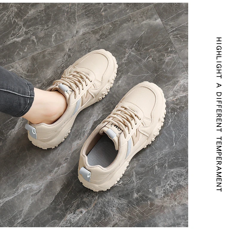 Low-top casual sneakers for women, versatile sports shoes, chunky dad shoes, slip-resistant and durable fashion shoes, KT299-1