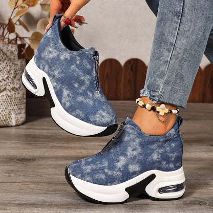 Women Sneakers Anti-slip Platform Wedge Sneakers Women Slip on Casual Lady Vulcanized Shoes Women Zapatos De Mujer2026