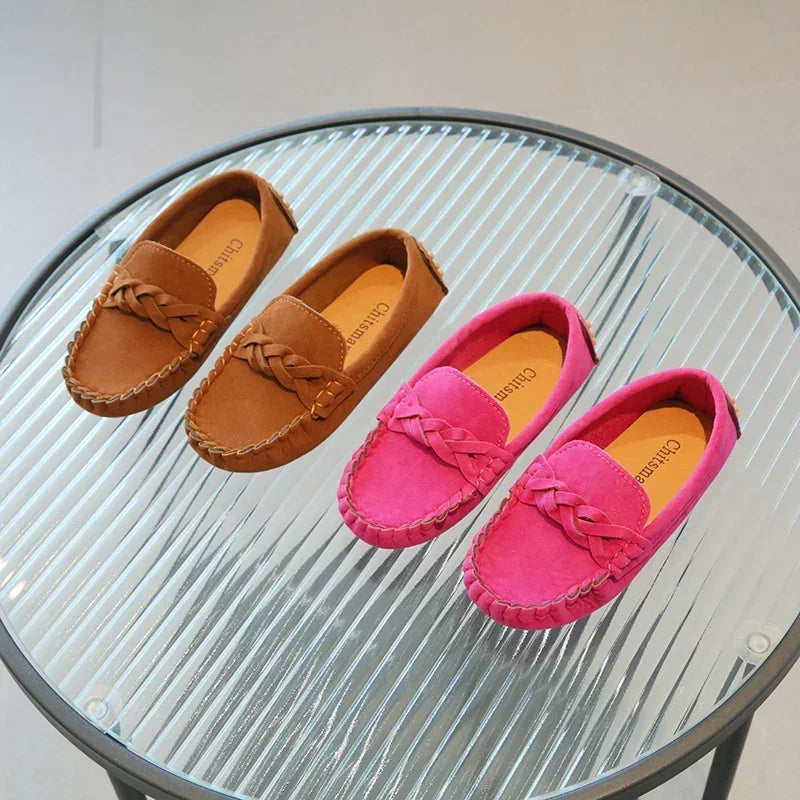 Boys Leather Shoes Fashion Kids Flats Loafers Slip-on Moccasins Classic Children Party Shoes 2024 Spring Autumn Soft Breathable