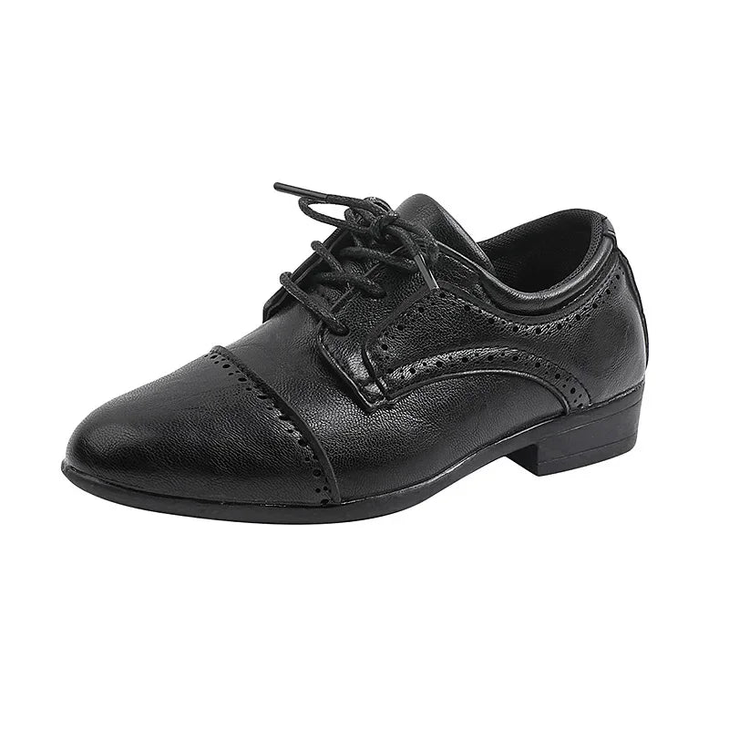 Boys School Leather Shoes New Performance Kids Black Loafers Fashion Children Formal Uniform Low-heels Shoes Causal Versatile