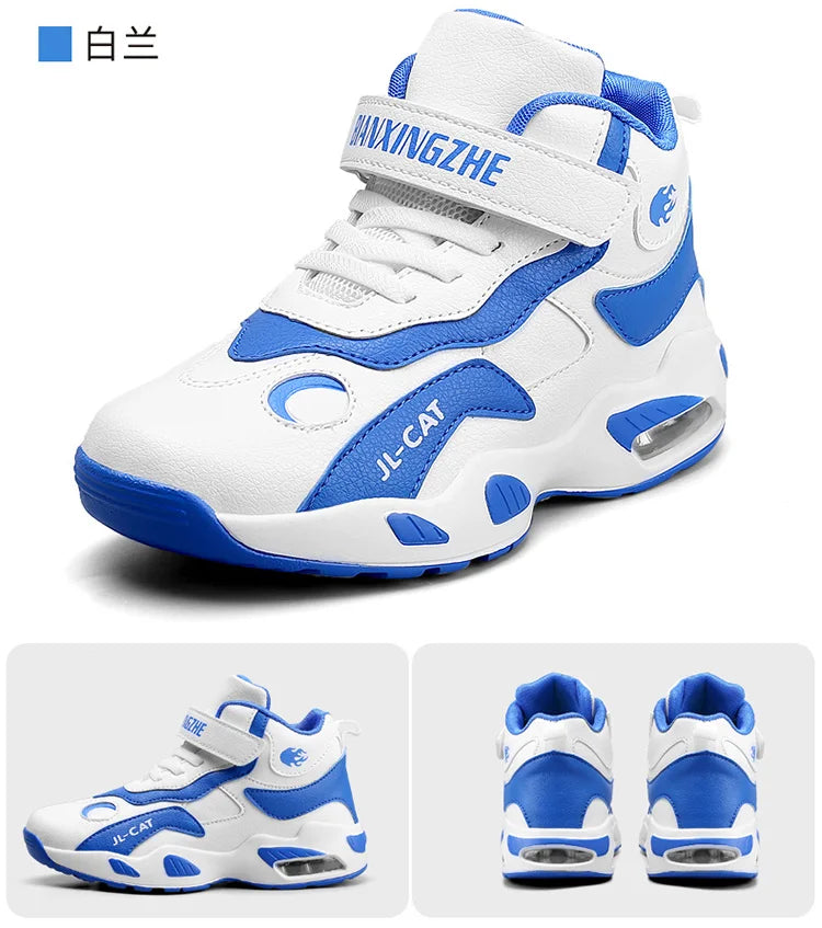 Kids Basketball Shoes Boys Student Sports Shoes School Daily Outdoor Running Sneakers High Top Children Basketball Sneakers