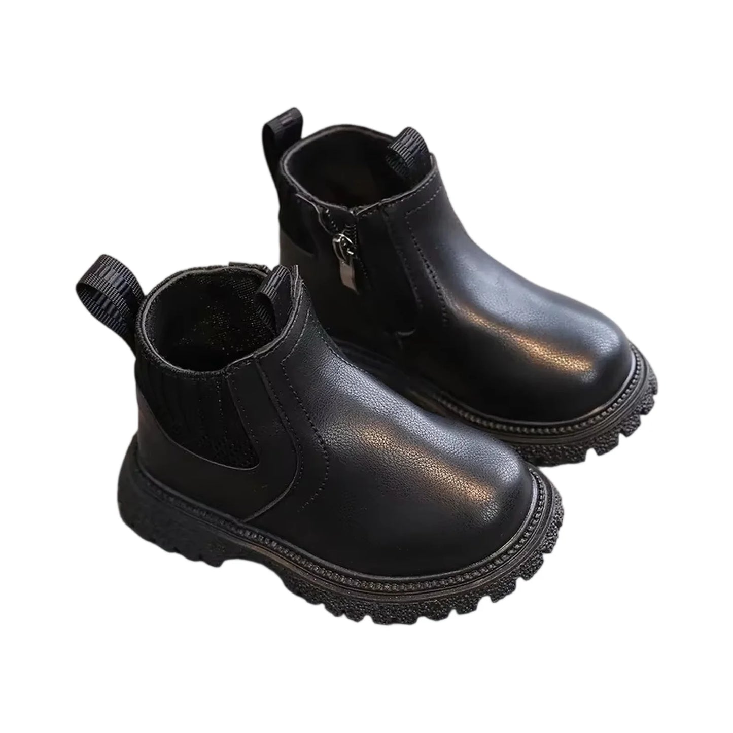 Kids Short Boots Fashion Boys Shoes Autumn Winter Leather Children Boots Non-Slip Toddler Girls Boot Toddler Snow Shoes