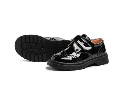 Kids Shoes For Boys Genuine Leather Shoes For Kids Wedding School Show Dress Flats Light Classic Black Children Loafer Moccasins
