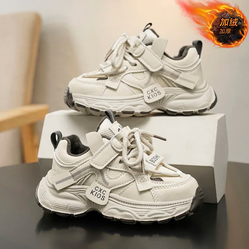 Boys Casual Shoes Non Slip Children Fashion School Walking Running Shoes Sport Kids Leather Sneakers Four Season Size 27-37