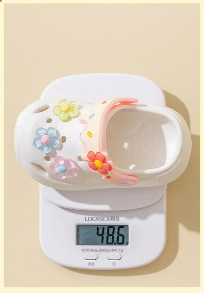 Summer Childrens Slippers Baby New Cute Flowers Soft Sole Sandals Indoor Soft Anti Slip Girl Sandals Hole Shoes Kids Beach Shoes