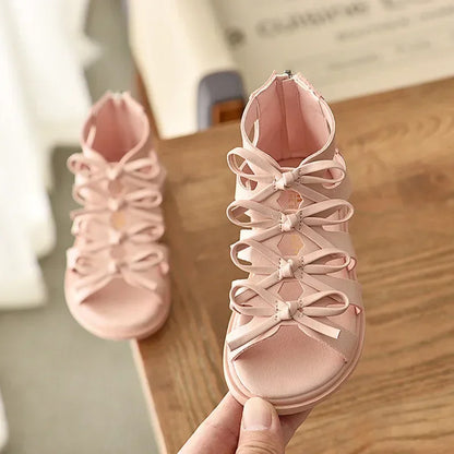 New Summer Kids Sandals for Girl Outdoor Beach Shoes Girls Gladiator Sandals Small Cute Bowknot Baby Toddler Girl Sandals 21-36