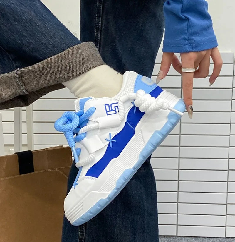 Trendy Women's Men Chunky Sneakers Versatile Casual Thick Soled Board Shoes Female Little White Shoes Walking Shoe Hombre Mujer