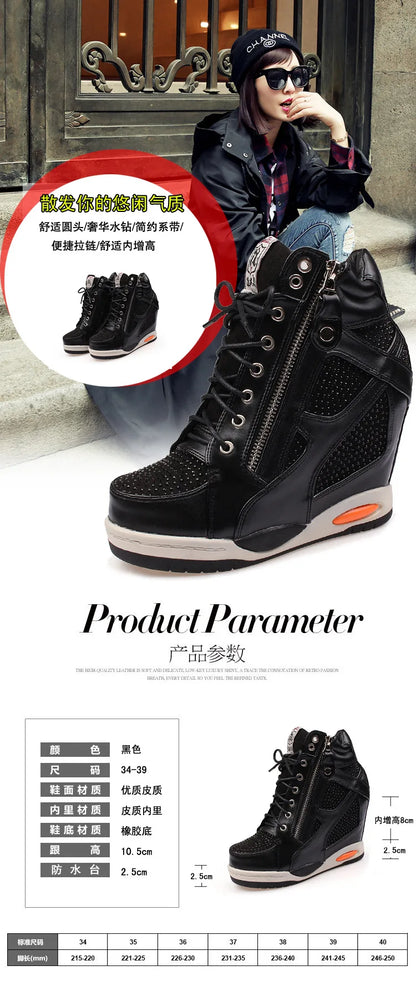 Shoes Womens Sneakers with Platform Woman Shoe Luxury Wedge Heel Basket Autumn Winter Thick Fashion High Casual Running Low help
