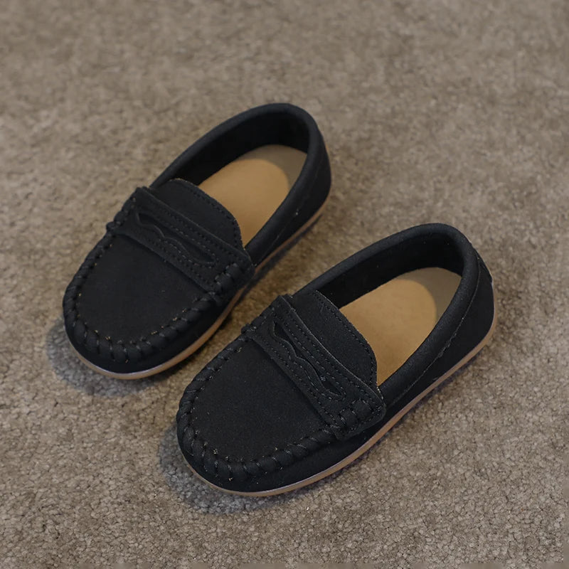 Boys Moccasins Shoes Fashion Solid Color Kids School Causal Shoes Breathable Non-slip Children Slip-on Flats Loafers Size 21-30