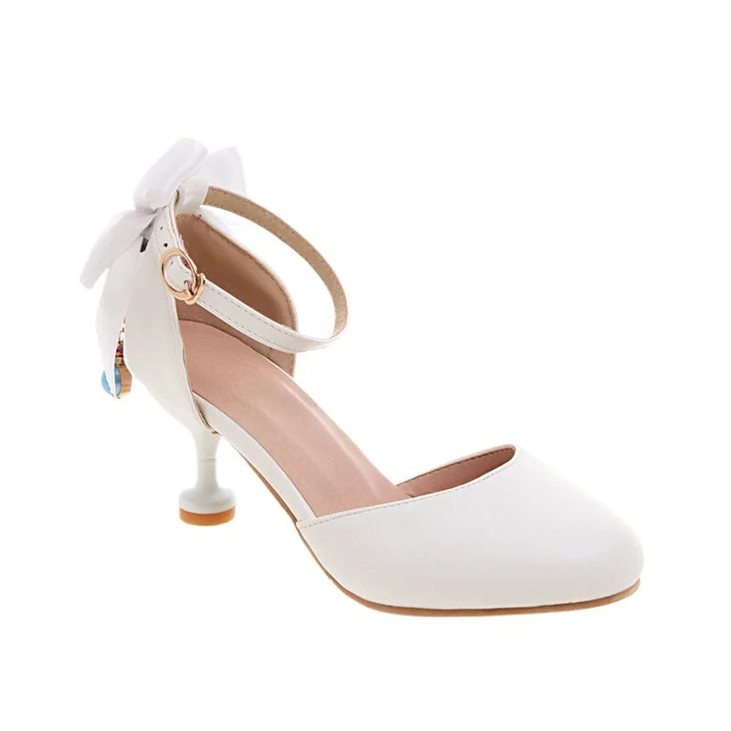 New Girls Leather Shoes Wedding Party Shoes Children Stiletto Heels Shoes High Heels Princess Sweet Sandals For Girls Size 28-39