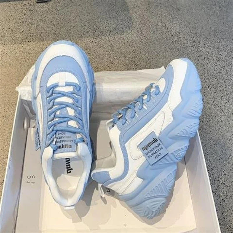 2023Women Shoes Fashion Trend Casual Sneakers Women Comfortable Soft Bottom Lace Up Female Platform Shoes Zapatos De Mujer