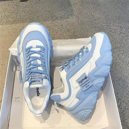 2023Women Shoes Fashion Trend Casual Sneakers Women Comfortable Soft Bottom Lace Up Female Platform Shoes Zapatos De Mujer