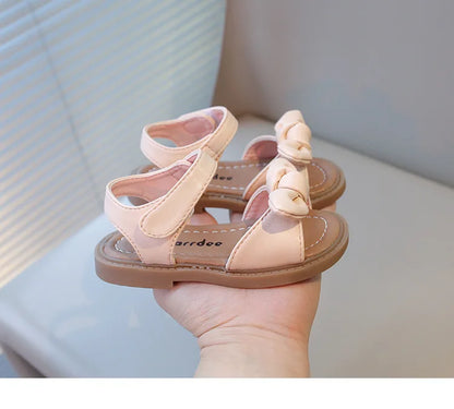 Girls Princess Sandals with Bow-knot Fashion Classic Baby Kids Beach Shoes Children Summer Sandals Simple Size 21-30 Hot Sale