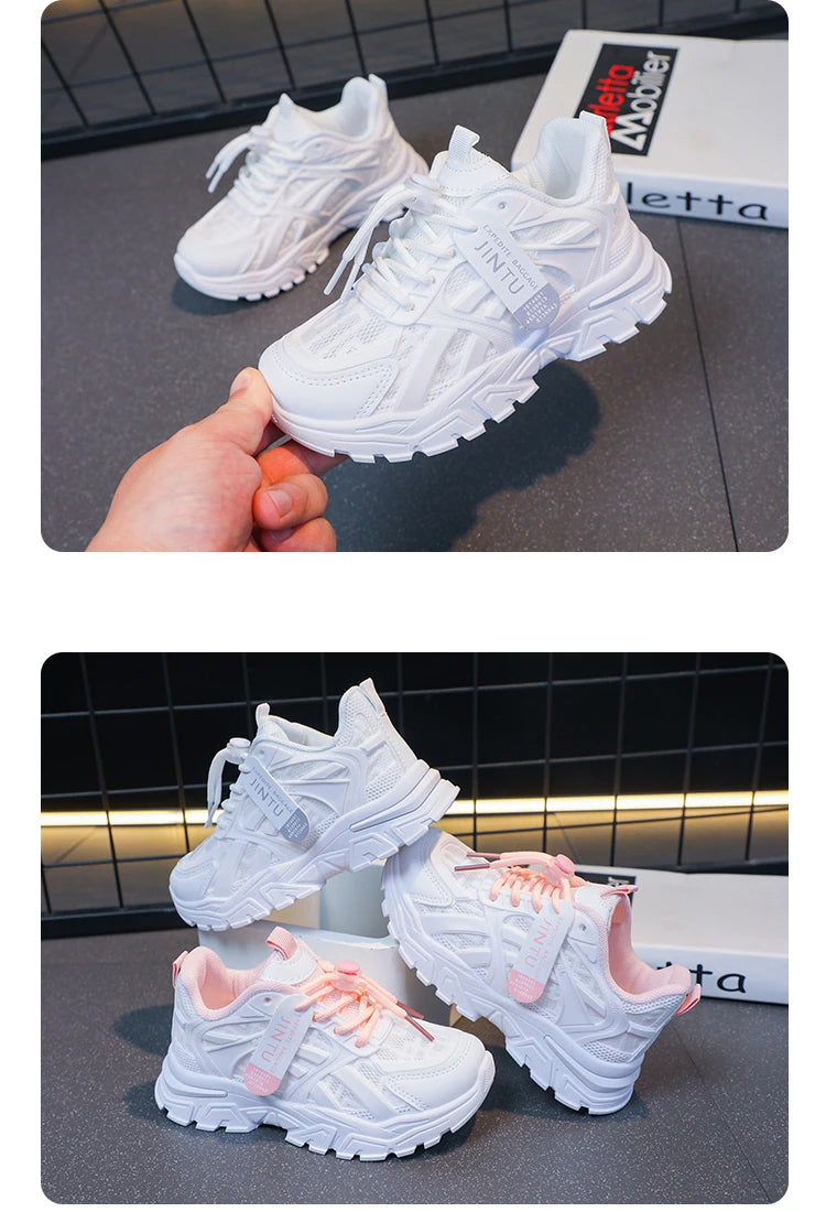 Girls Sneakers Children Casual Shoes Mesh Platform Designer Tennis Sneaker Kids Sports Shoe for Girl