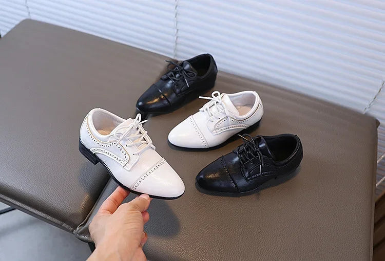 Boys School Leather Shoes New Performance Kids Black Loafers Fashion Children Formal Uniform Low-heels Shoes Causal Versatile
