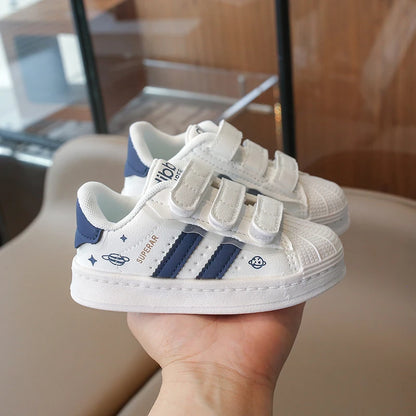 Children's Sneakers Kids Fashion Design White Non-slip Casual Shoes for Boys Girls Hook Breathable Sneakers Toddler Outdoor Shoe