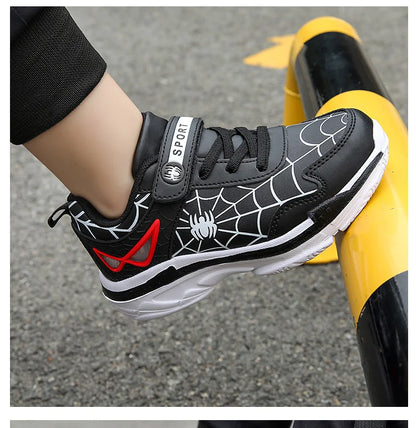 Kids Shoes Boys Sneakers Red PU Leather Children Sneakers New Fashion Casual Fashion Sports Outdoor Running Tennis Shoes for Boy