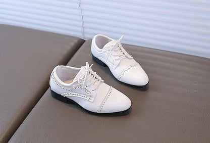Boys School Leather Shoes New Performance Kids Black Loafers Fashion Children Formal Uniform Low-heels Shoes Causal Versatile