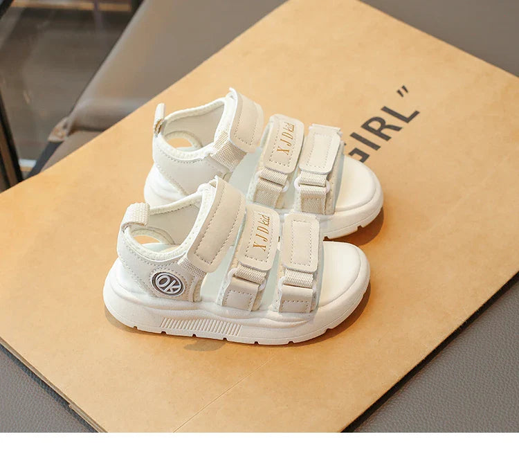 Summer Anti-Slippery Little Kids Sandals for Girls Non-Slip Soft Sole Toddler Beach Shoes School Versatile Chic Casual Footwear
