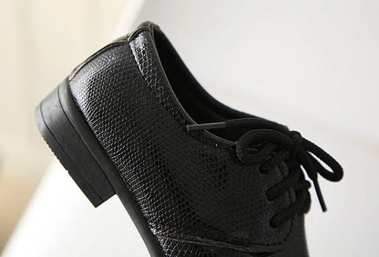 Iawesome Boys Leather Shoes Kids Flats Lace-up Children's Wedding Shoes For Toddlers Boy Big Boys Fashion For Performance
