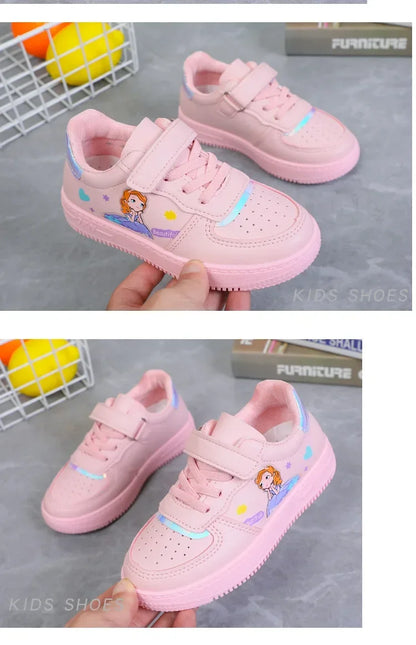 Kids Sneakers Four Seasons Girls Fashion Sports Running Shoes Non-slip Children's Flat Shoes Casual Breathable Outdoor Sneaker