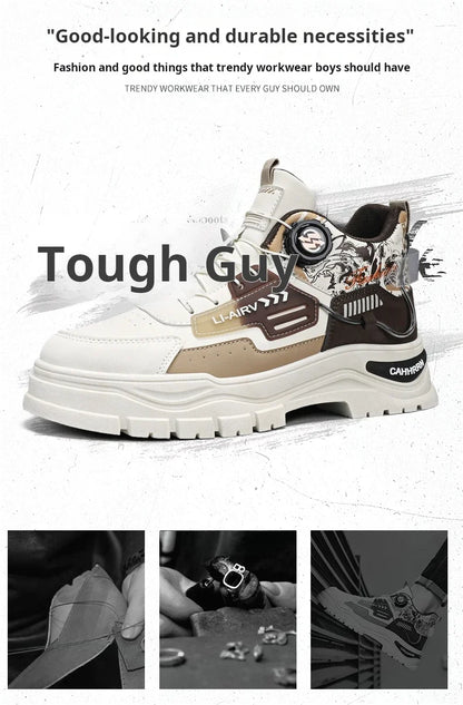 Men's Casual Outdoor Boots Fall Breathable Trendy Versatile Leisure Knob Board Shoes Anti-slip Riding Fashion Sneakers  (Available)