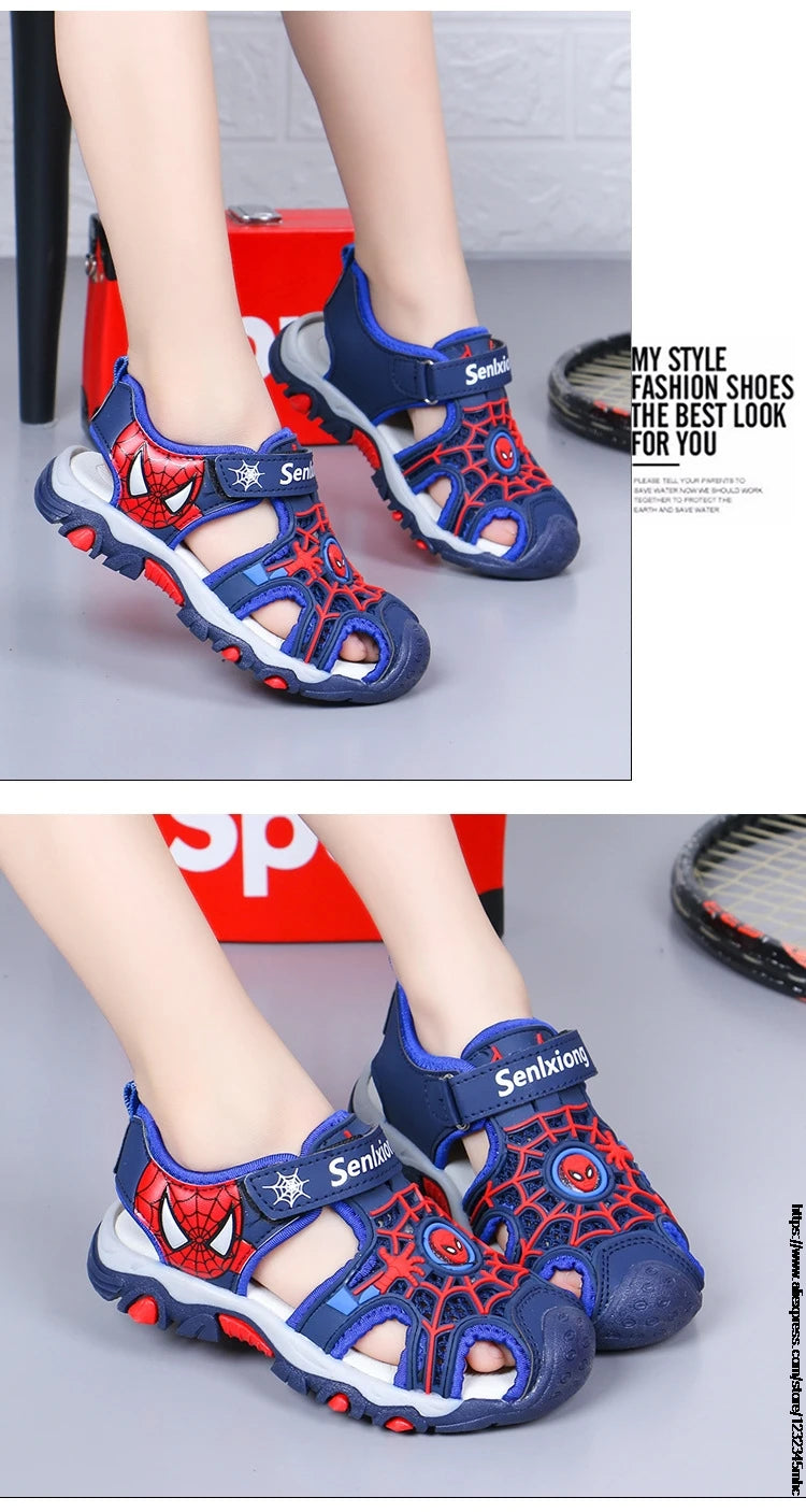 Superhero Summer Boys Sandals Kids Aqua Sport Sandals Soft Non-slip Toddler Infant Shoes Children Outdoor Beach Water Shoes