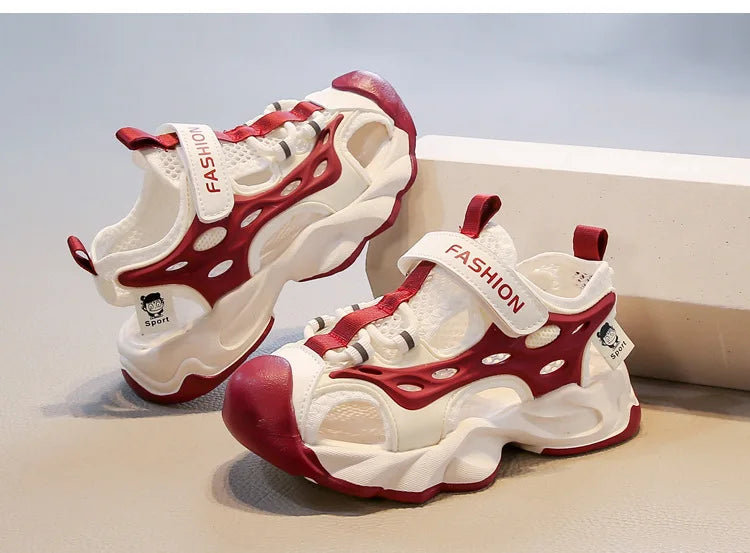 Children's Mesh Hollow Breathable Casual Sandals Boys' Fashion Sports Cool Shoes 2025 Summer Soft Soled Non Slip Beach Sneakers