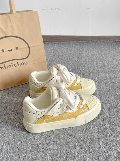 New Women's Casual Flat-soled Sports Shoes Cute Patterns Trainers Ladies Sneakers Breathable Star Women Sneakers
