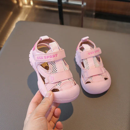New Children's Sandals Soft Bottom Head Protection Boys and Girls Baby Walking Shoes Korean Style