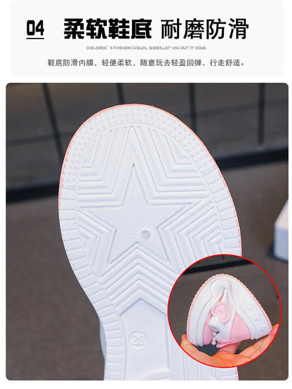 Girls Athletic Shoes Lightweight Princess Casual Sneakers Non Slip Soft Sole Toddler Kids School Tennis Fashion Shoes for Girls