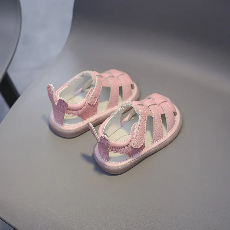Baby Genuine Leather Sandals Boys & Girl's Summer Shoes Infant Toddler Shoes Non-slip Soft-soled Kids Children Casual Beach Sandals