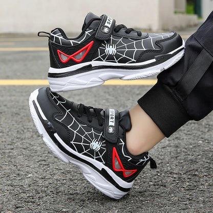 Kids Shoes Boys Sneakers Red PU Leather Children Sneakers New Fashion Casual Fashion Sports Outdoor Running Tennis Shoes for Boy