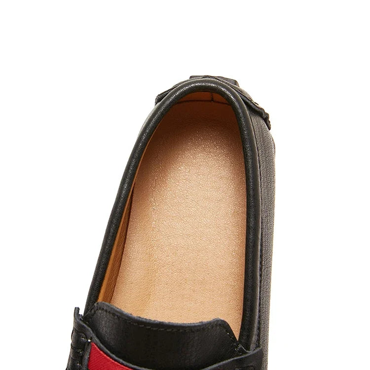 Boys Leather Shoes Black White for School Party Wedding Kids Formal Flats Loafers Slip-on Soft Loafers Children Moccasins 26-37