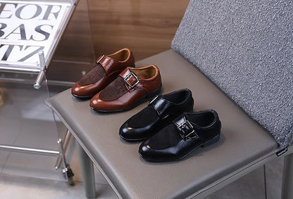 New Boy School Leather Shoes Pointed-toe Kids Formal Uniform Performance Loafers Fashion Versatile Children's Causal Low-heels