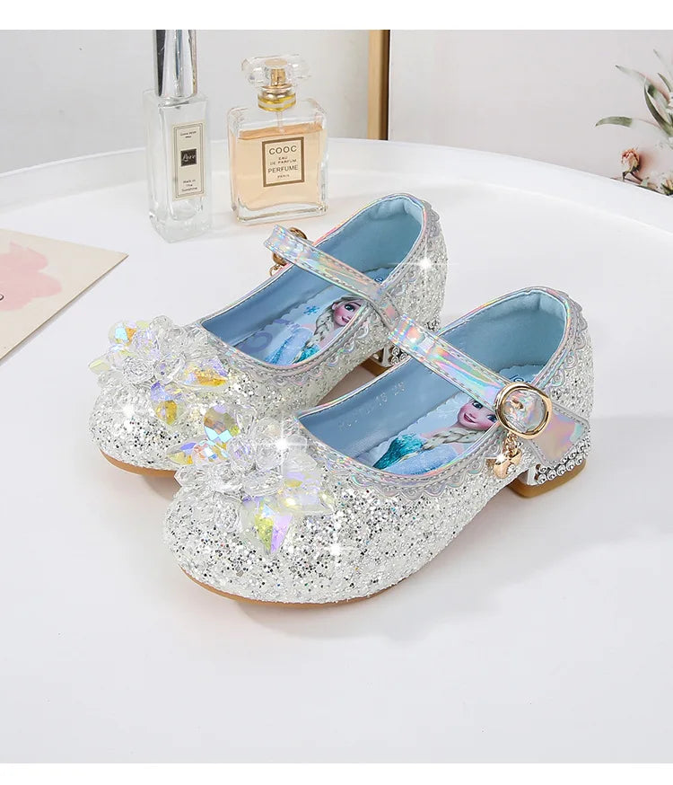 Spring New Children's Shoes Ice And Snow Romance Princess Elsa Shoes Girl's Fashion Sandals Crystal Princess Shoes