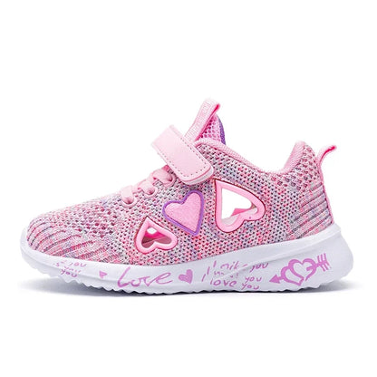Girls Casual Shoes Children Light Mesh Sneakers Kids Summer Autumn Tenis Cute Sport Cartoon Running Sock Footwear Female