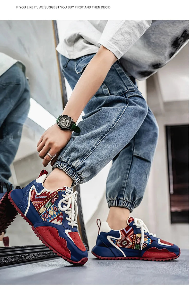 New Men's Sneakers Fashion Skateboard Shoes Outdoor Casual Running Shoes for Men Lace-up Platform Tenis Shoes Zapatillas Hombre