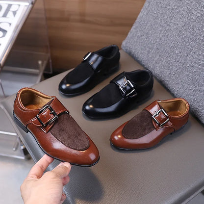 New Boy School Leather Shoes Pointed-toe Kids Formal Uniform Performance Loafers Fashion Versatile Children's Causal Low-heels