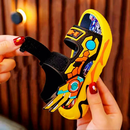 Upgraded Boys Sandals Soft Sole Anti Slip Sandal Cartoon Outwear Small and Medium Sized Children Beach Sandals