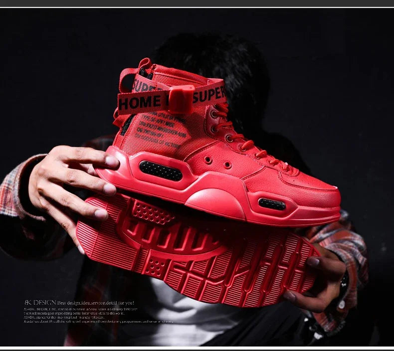 Mens Casual Sneakers High-tops Sneakers Trendy Boys Basketball Sports Tennis Shoes Outdoor Off-road Shoes Couple Sneakers