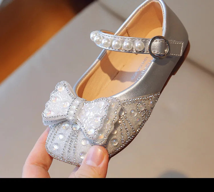 Princess Shoes for Girls Party Wedding Luxurious Glitter 23-34 Kids Single Shoe Summer Spring Autumn Fashion Girl's Flats