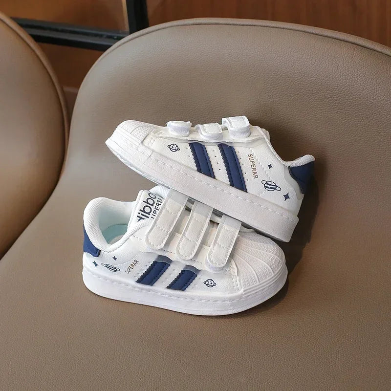 Children's Sneakers Kids Fashion Design White Non-slip Casual Shoes for Boys Girls Hook Breathable Sneakers Toddler Outdoor Shoe