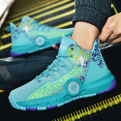 Hot Sale Cheap High Basketball Sneakers Men Women Fashion Printed Basketball Trainers Baskets Outdoor Platform Sport Shoes Boys