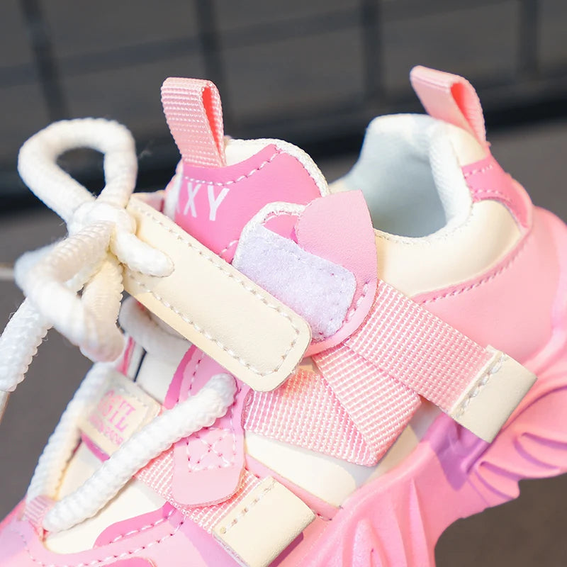 Kids Sport Chunky Shoes Mesh Breathable Casual Girls Sneakers children boy Shoes